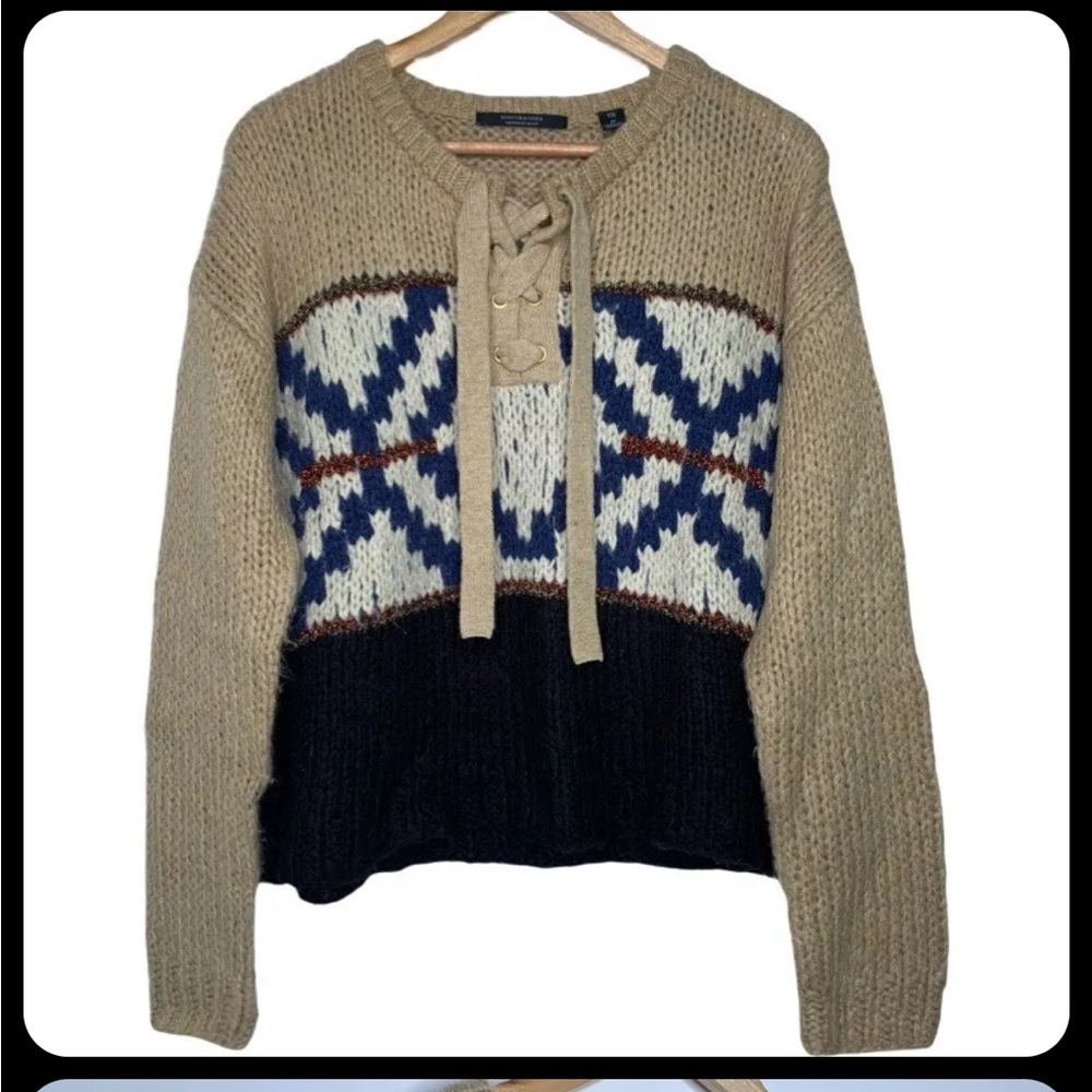 Scotch & Soda Lace Up Sweater XS NWT